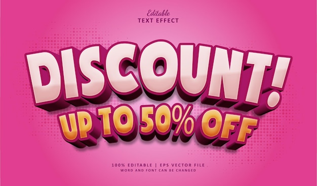 Vector discount text effect style editable text effect style 3d marketing