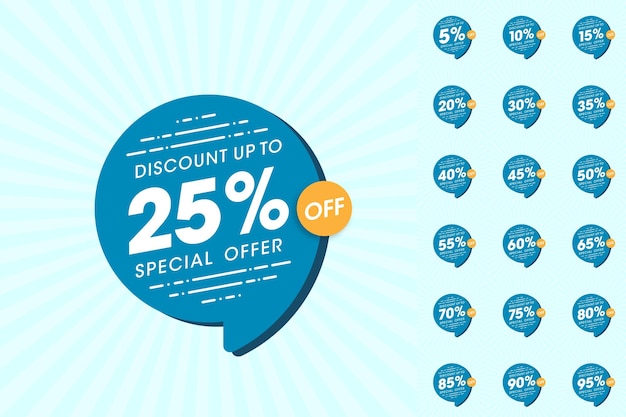 Discount up to 25 percent special offer banner template