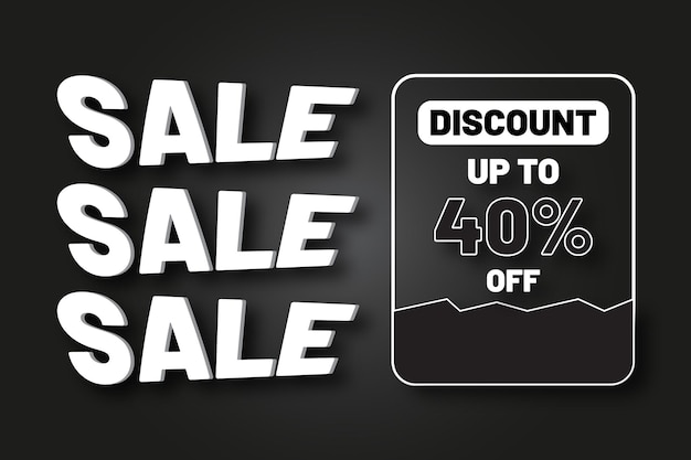 Discount up to 40 percent off banner