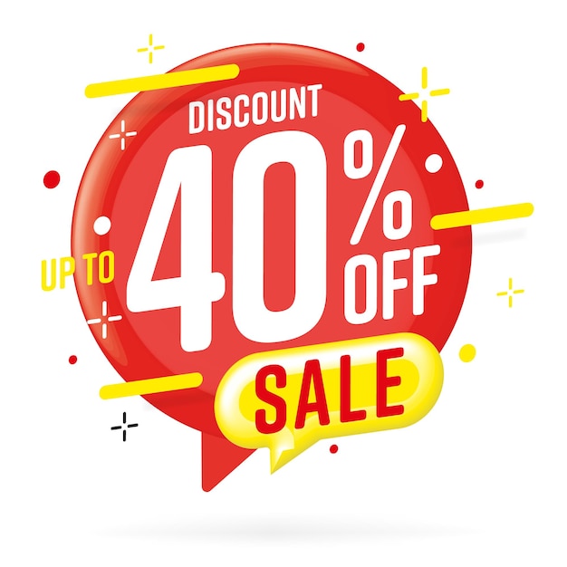 Discount up to  percent off sale sticker template