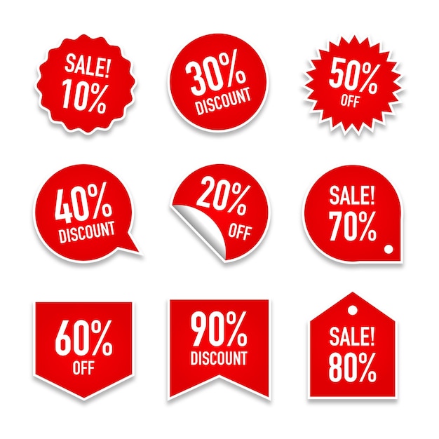 Discount vector tag label set collection