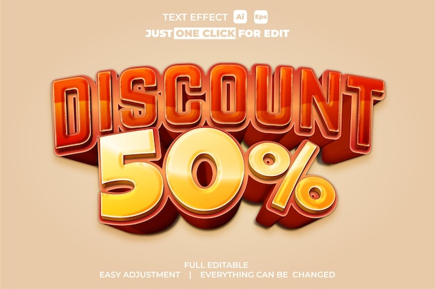 Discount Vector Text Effect Editable