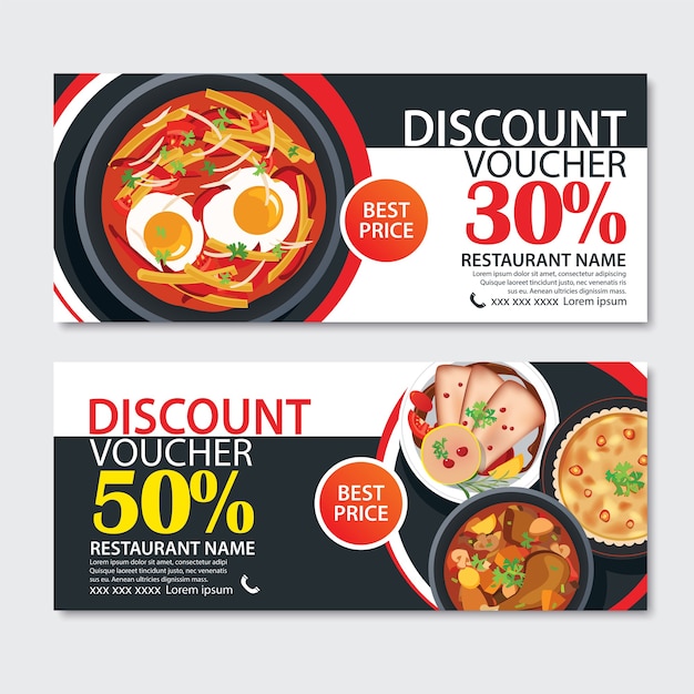 Vector discount voucher french food template design.