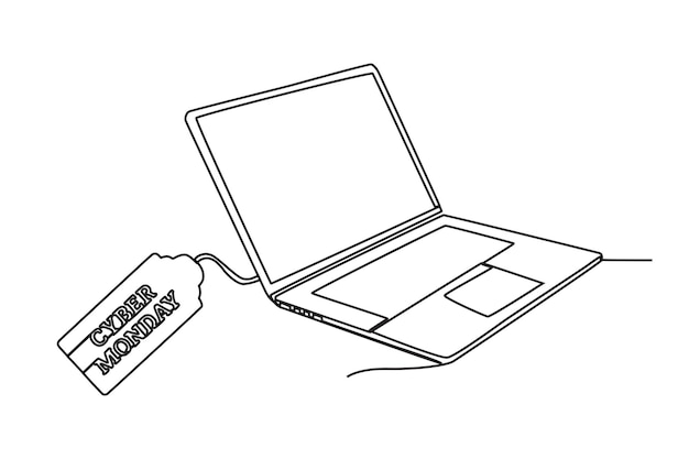 A discounted laptop Cyber Monday oneline drawing