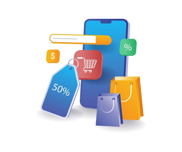 Discounts with online shopping with smartphone