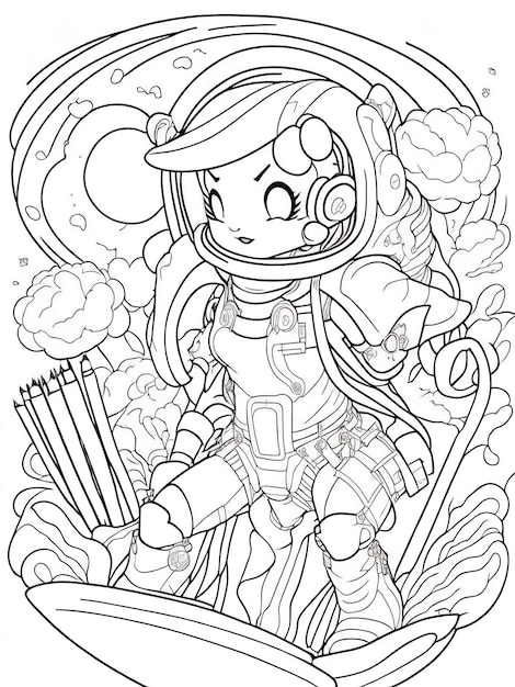 Discover the Astral Realm Interactive Space Coloring Sheet