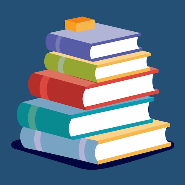 Vector discover the best stack of books vector illustrations for your projects