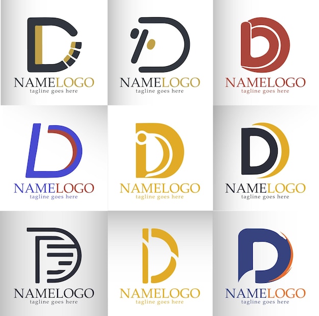 Открыть творческие логотипы DLetter в Векторе