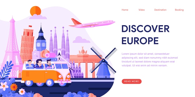 Discover europe landing page