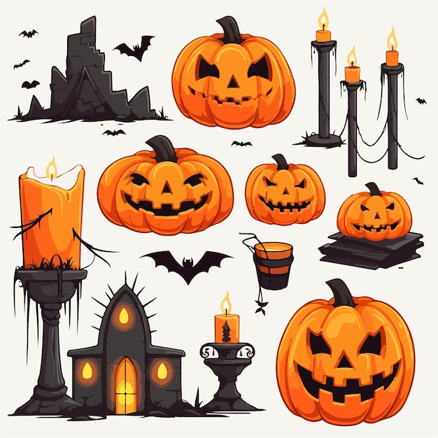 Discover unique Halloween items pumpkins bats and more Autumn illustration AI Generation