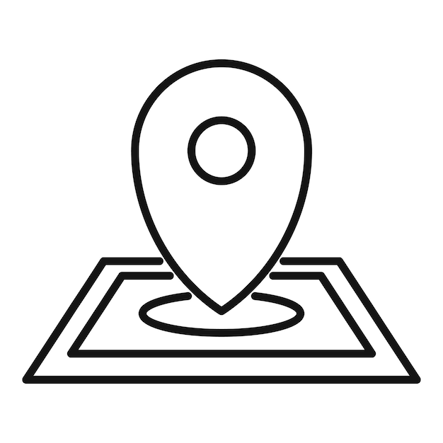 검색 GPS 핀 지도 아이콘 흰색 배경에 고립된 웹 디자인을 위한 개요 검색 GPS 핀 지도 벡터 아이콘