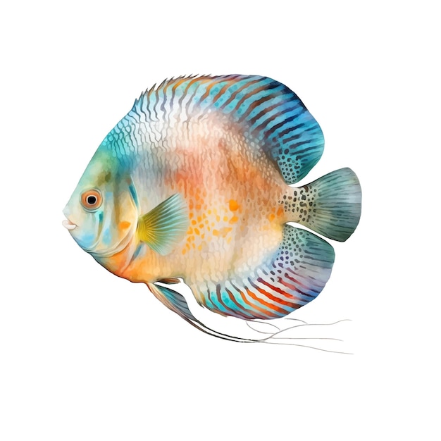 Discus vissen aquarel verf