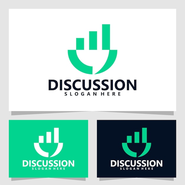 Discussie logo vector ontwerpsjabloon