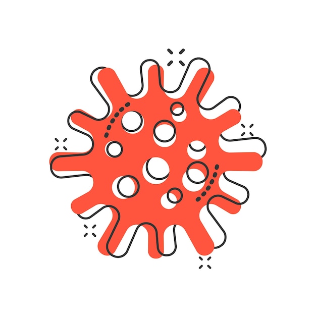 Disease bacteria icon in comic style Allergy cartoon vector illustration on white isolated background Microbe virus splash effect business concept