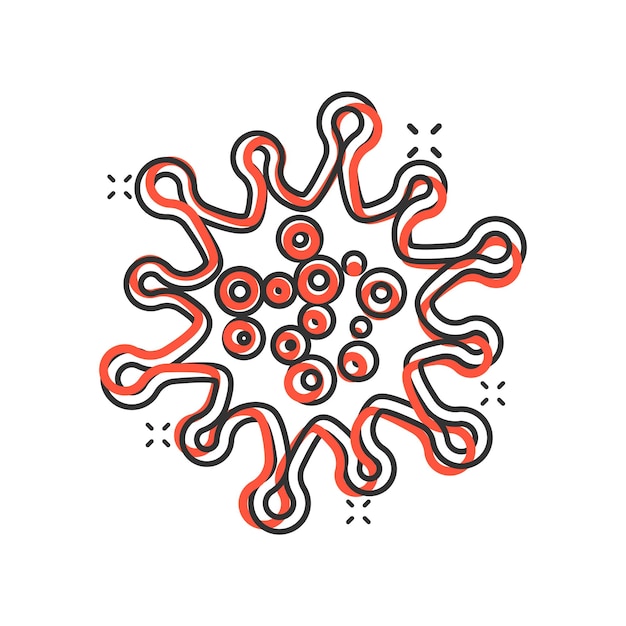 Вектор Икона болезнетворных бактерий в комическом стиле векторная иллюстрация аллергии на белом изолированном фоне