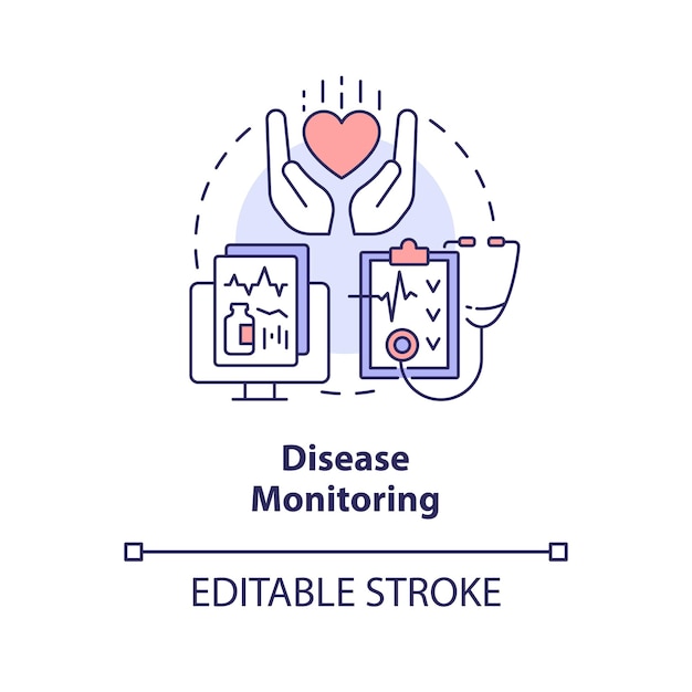 Значок концепции мониторинга заболеваний