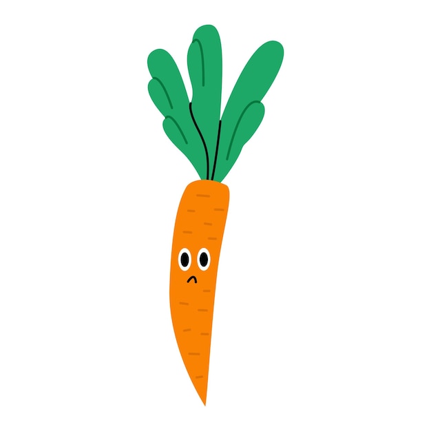 Vector disgruntled carrot character