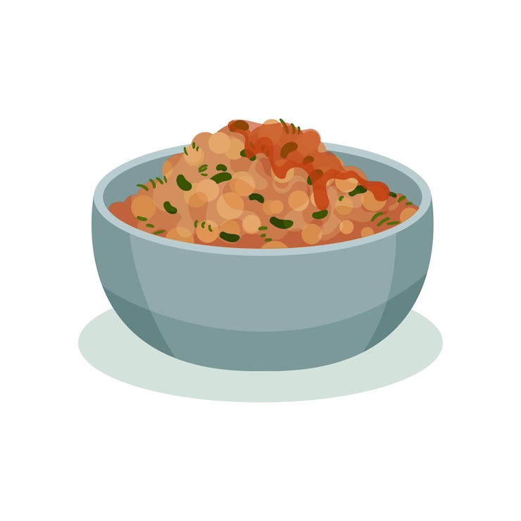 Vector dish of beans traditional indian cuisine food vector illustration isolated on a white background