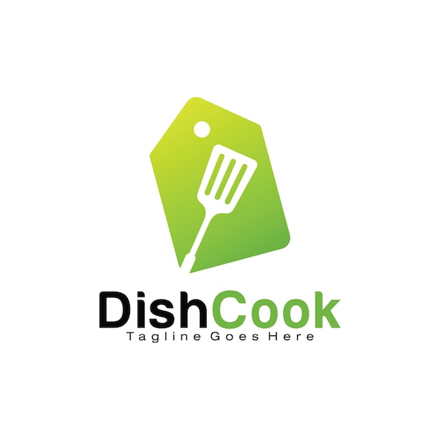 Modello di progettazione del logo di dish cook