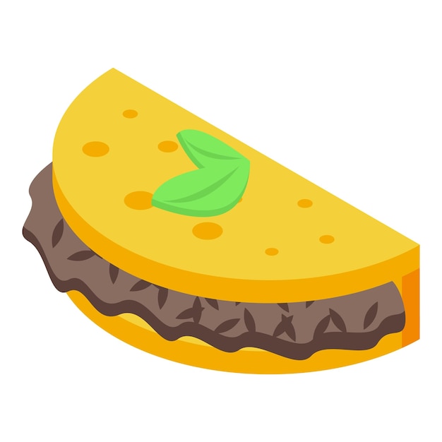 Dish food icon isometric vector Brazil cuisine Meal lunch