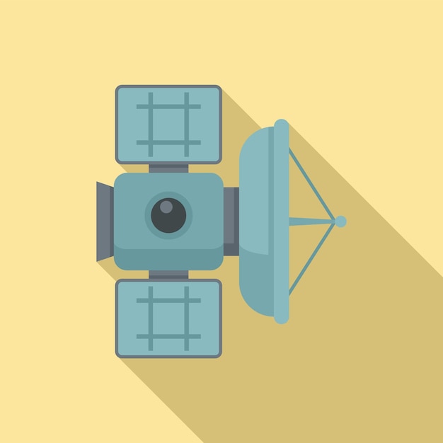 Vettore icona del satellite parabolico illustrazione piatta dell'icona vettoriale del satellite parabolico per il web design