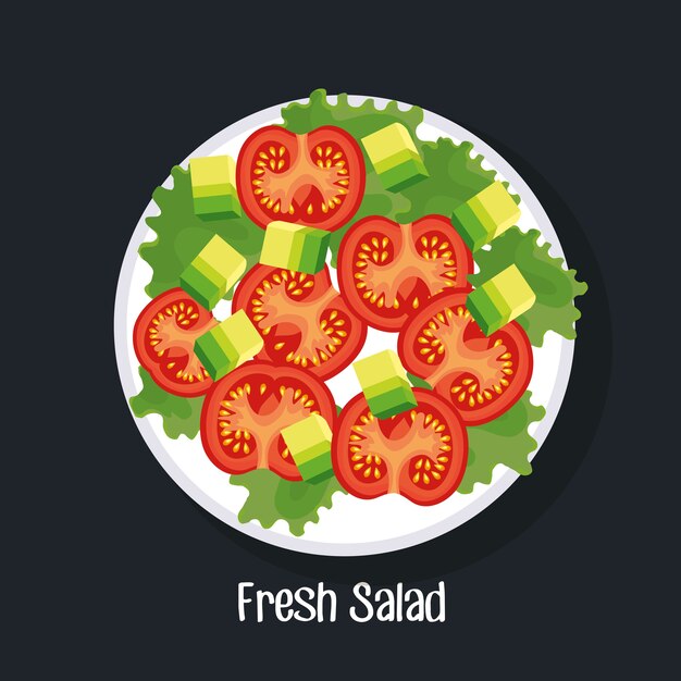 Dish with fresh salad healthy food