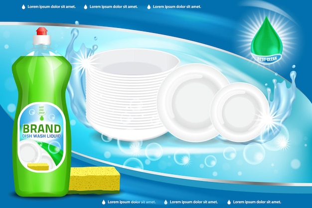 Vector dishwashing liquid ad vector d illustration