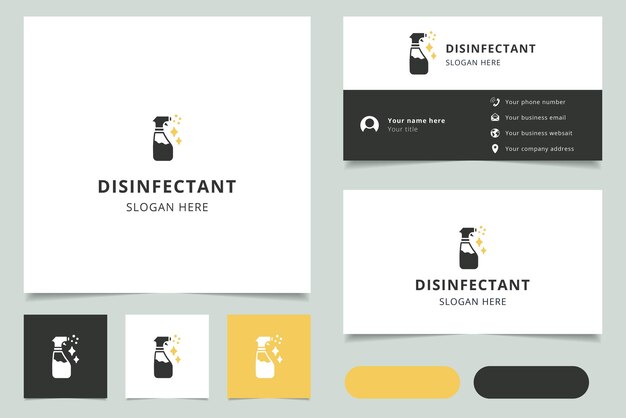 Disinfectant logo design with editable slogan branding book