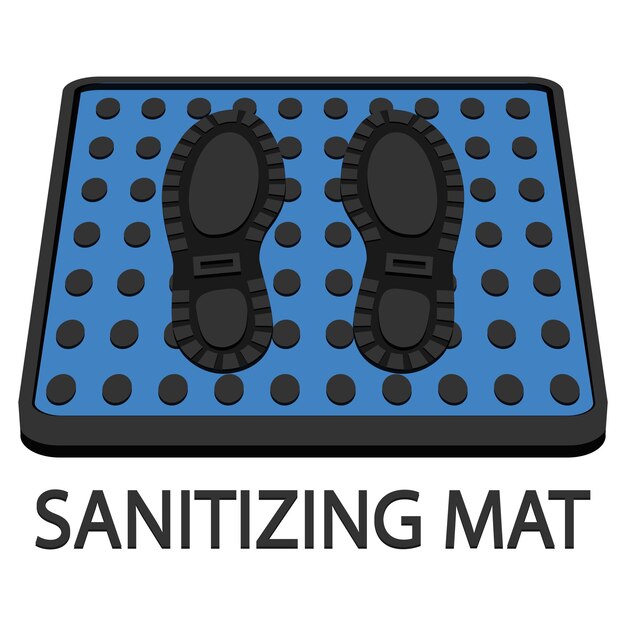 Vector disinfectant mat. sanitizing mat. color antibacterial entry rug. disinfecting carpet for shoes. sterile surface. vector illustration isolated on white background