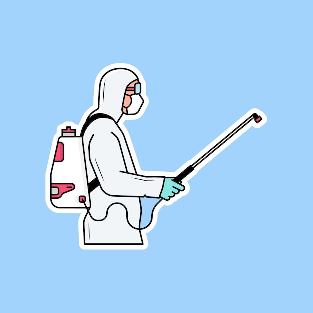 Vector disinfectant preventive covid flat design illustration