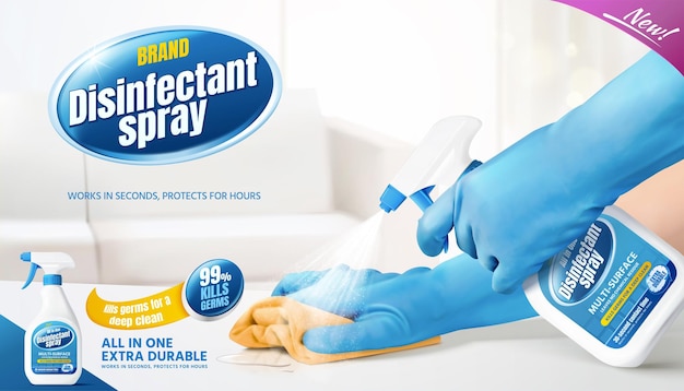 Disinfectant spray ad template