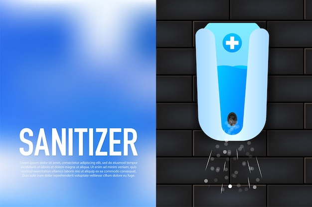 Disinfection sanitizer on transparent background vector 3d illustration