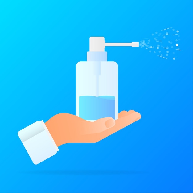 Disinfection sanitizer on transparent background vector 3d illustration