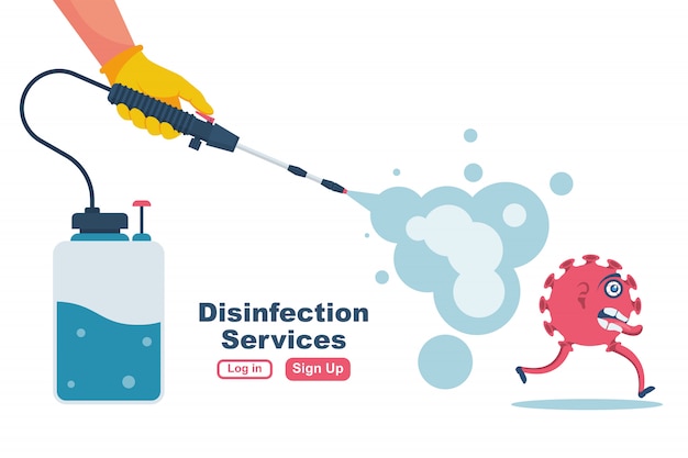 Disinfection services concept. prevention controlling epidemic vector