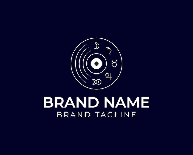 disk dj alchemy logo combination from disk dj and alchemy symbol music template design mix music logo design alchemy logo template