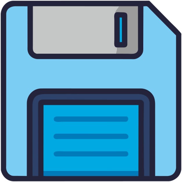 diskette die verwijst naar het bewaar icoon