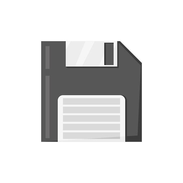 Vector diskette flexible magnetic disk in flat style