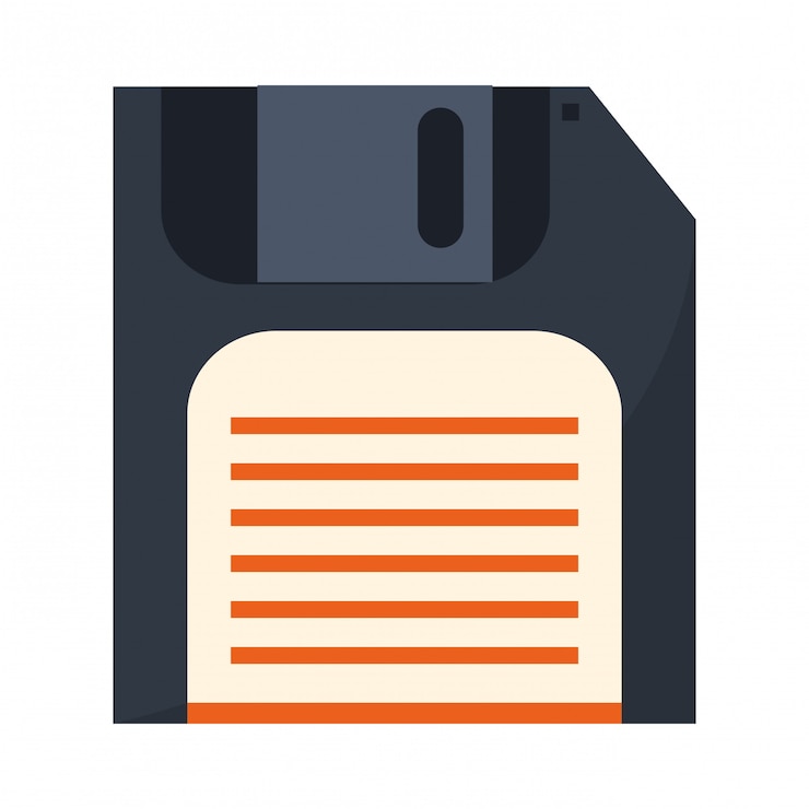 Vector diskette save symbol isolated