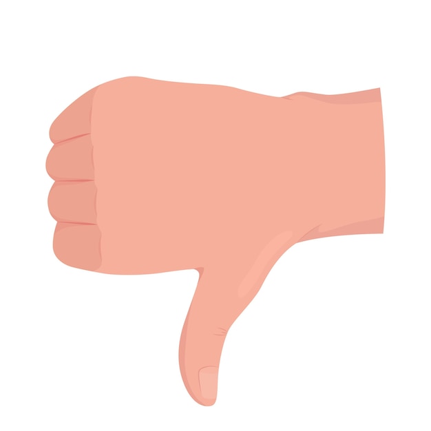 Vector dislike semi flat color vector hand gesture