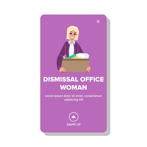 Dismissal office woman vector