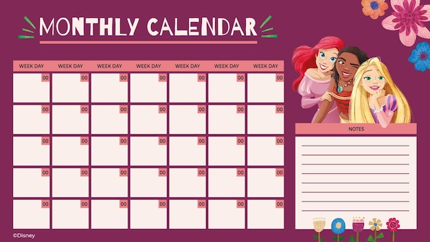 Disney Princess Calendar