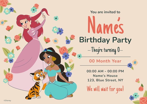 Disney Princess Spring Invitation