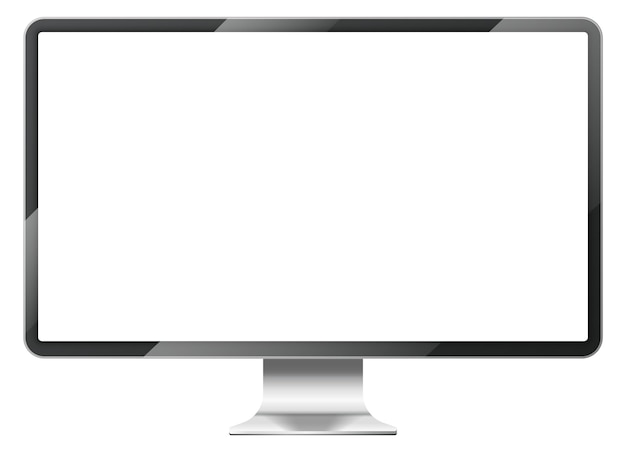 ベクトル 白い背景に分離されたディスプレイ モックアップ空白のコンピューター モニター画面フレーム