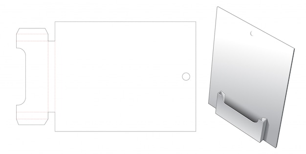 吊り下げ穴ダイカットテンプレート付きディスプレイスタンド
