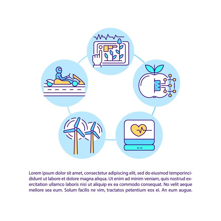 Vector 데이터 비주얼 양식 개념 아이콘을 텍스트로 표시합니다. ppt 페이지 템플릿. 다단계 고객 상호 작용. 선형 삽화가있는 브로셔, 잡지, 소책자 디자인 요소