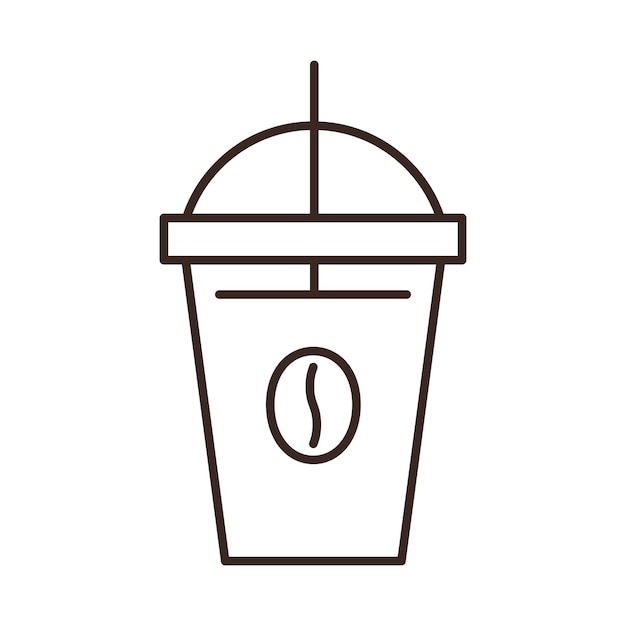 Disposable coffee cup isolated linear icon