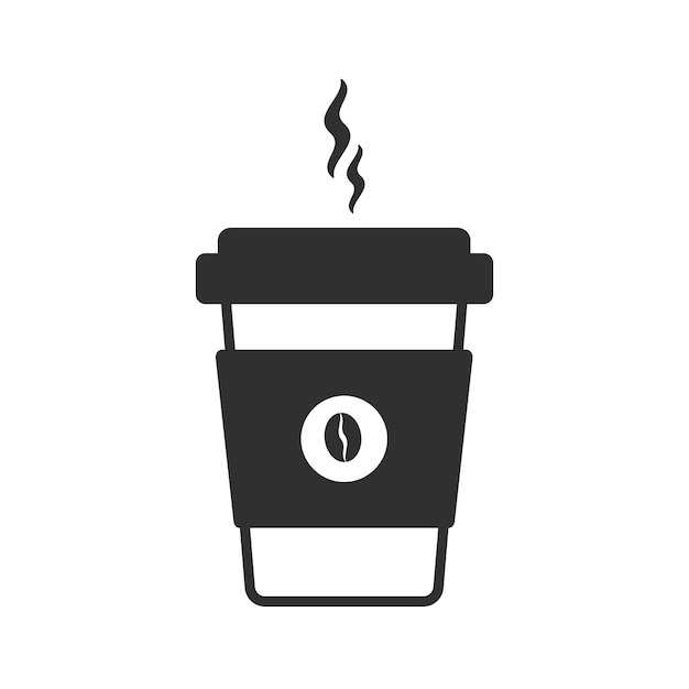 Disposable cup with steas of hotness popping out making coffee icon