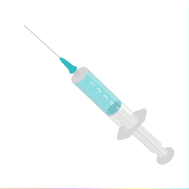 Vector disposable syringe with medicine disposable syringe with medicinevector illustration