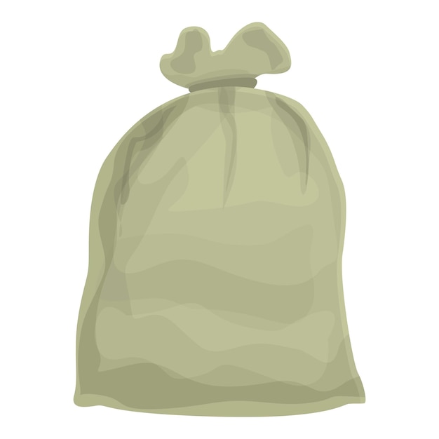 Disposable trash bag icon cartoon vector Garbage bin Dustbin sack