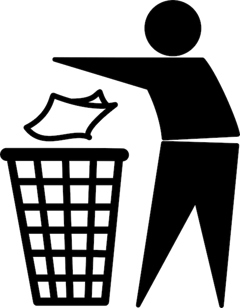 Вектор Утилизировать мусор правильно подписать векторные иллюстрации использовать символ мусорного ведра